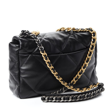 Chanel Lambskin Quilted Large Chanel 19 Flap Black 3 of 10