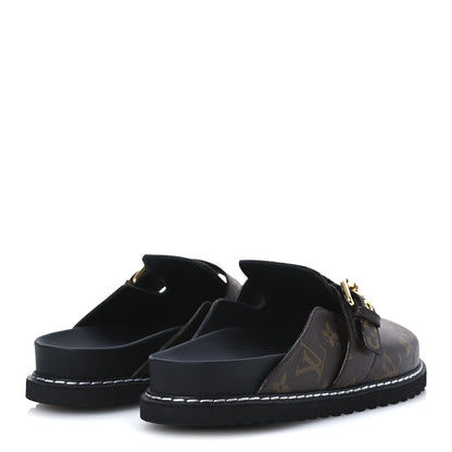 Louis Vuitton Patent Monogram Womens Cosy Flat Comfort Clog Mules 38.5 Brown 5 of 11
