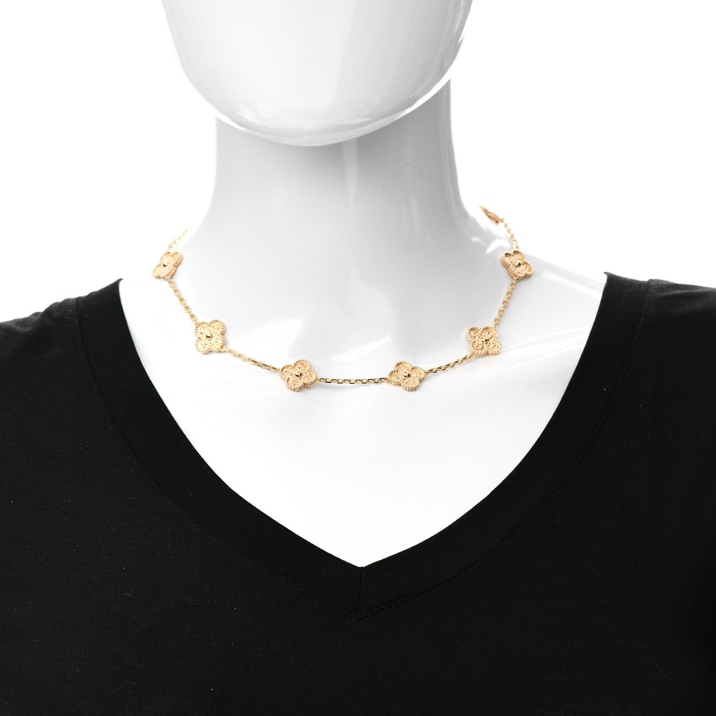 18K Yellow Gold 10 Motifs Vintage Alhambra Necklace