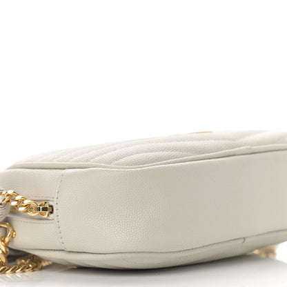 Saint Laurent Grain De Poudre Matelasse Monogram Mini Lou Camera Bag Crema Soft 8 of 9