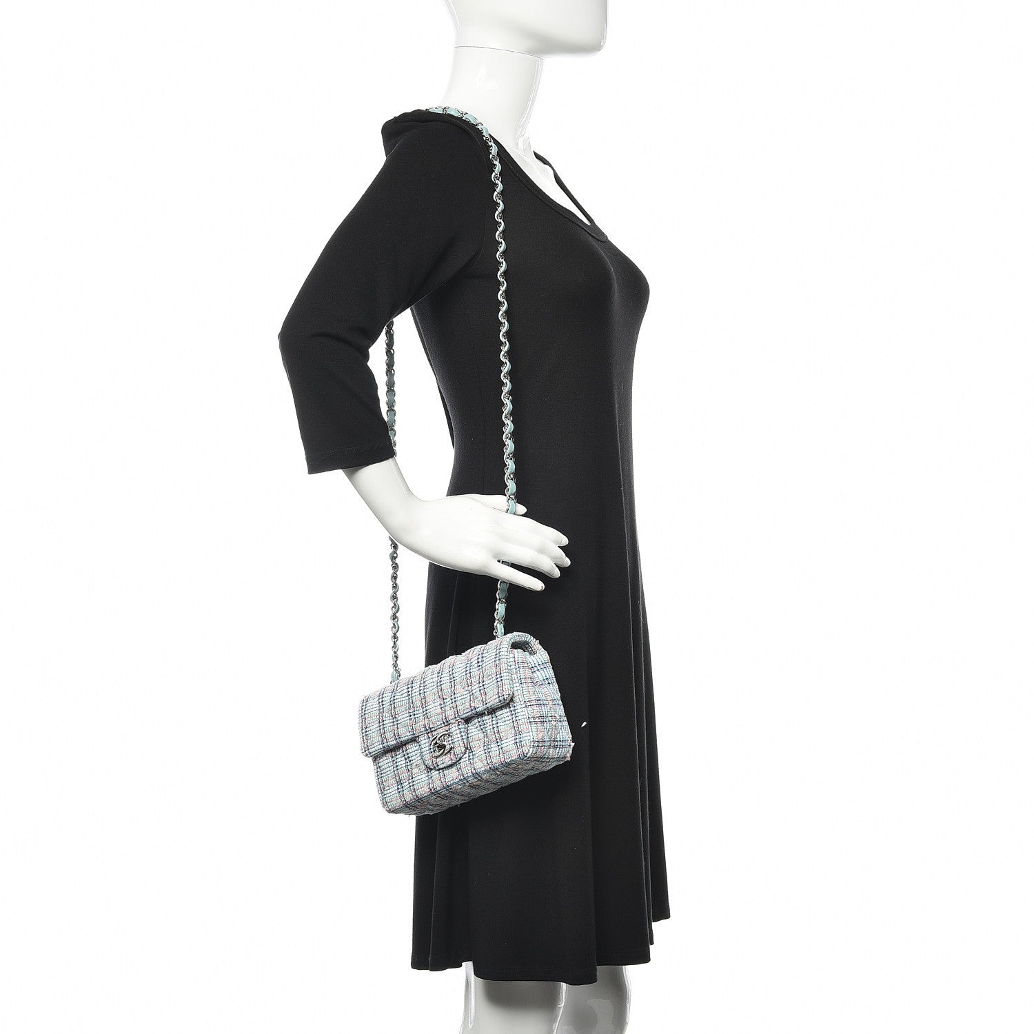 Chanel Quilted Mini Rectangular Flap Blue White 2 of 11