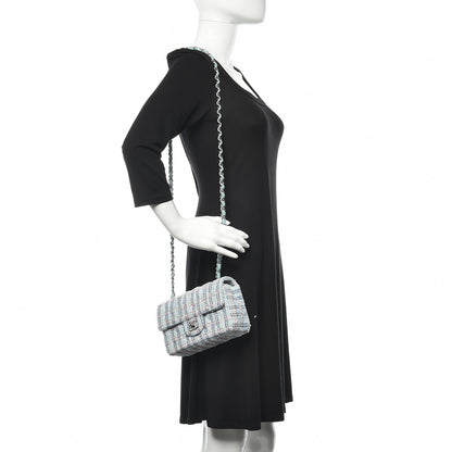 Chanel Quilted Mini Rectangular Flap Blue White 2 of 11