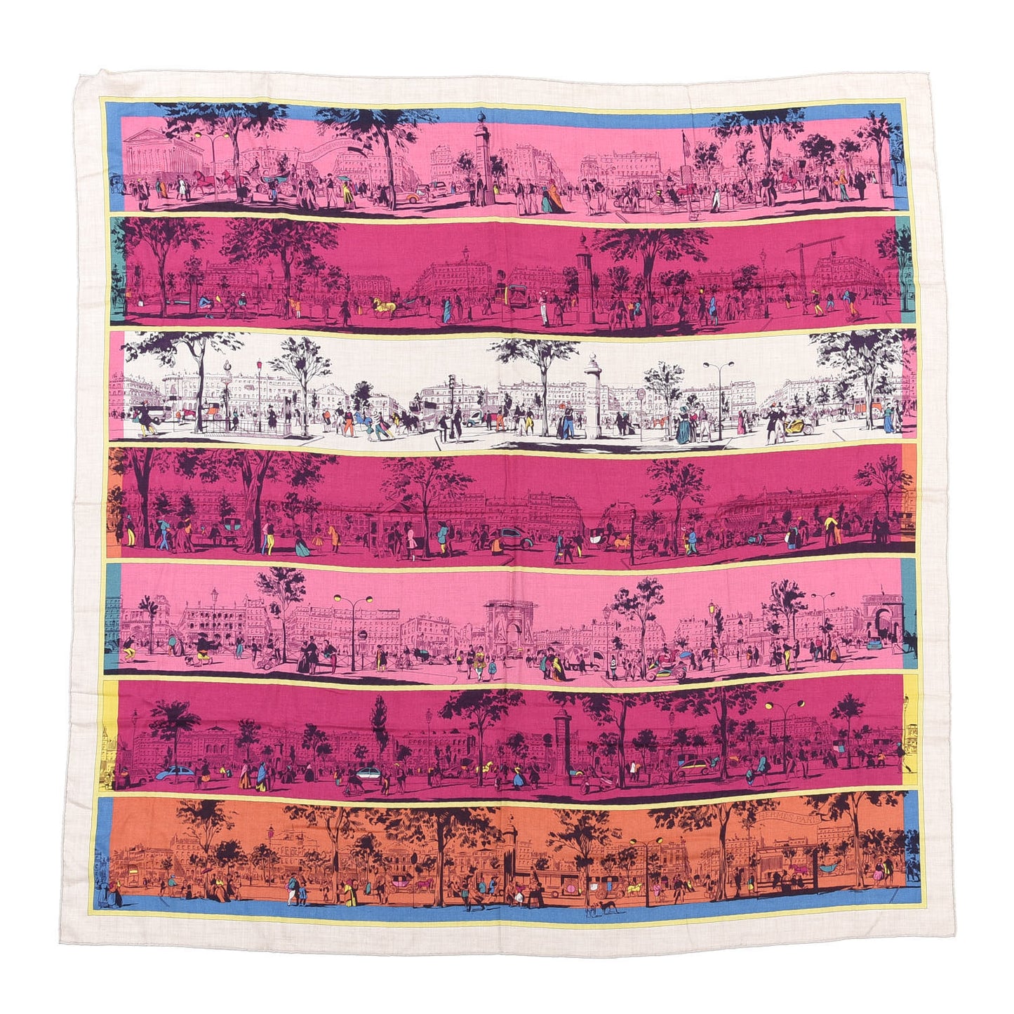 Cashmere Silk A L'Ombre des Boulevards Shawl 140 Naturel Rose Orange