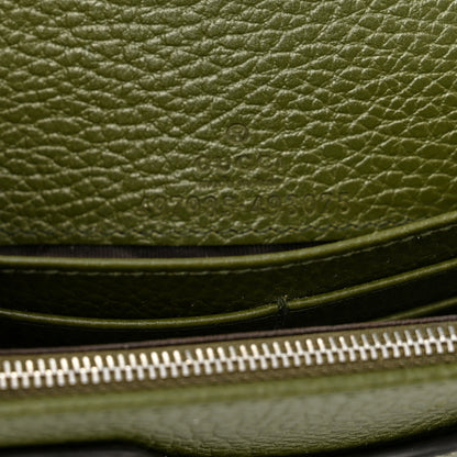 Gucci Dollar Calfskin Enamel Monochrome Mini GG Marmont Chain Wallet Military Wood 6 of 11