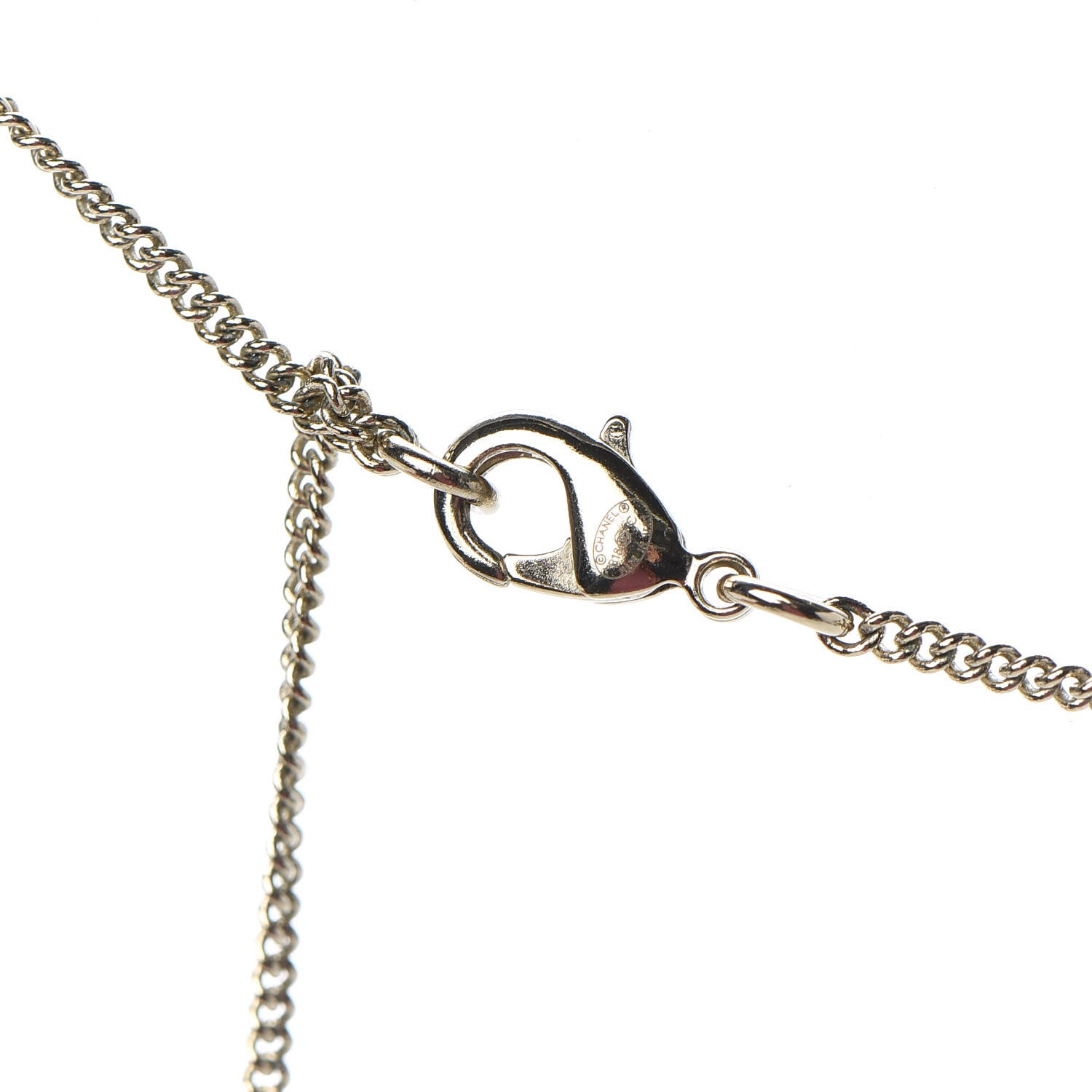 Chanel Baguette Crystal Quilted CC Pendant Necklace Gold 6 of 7