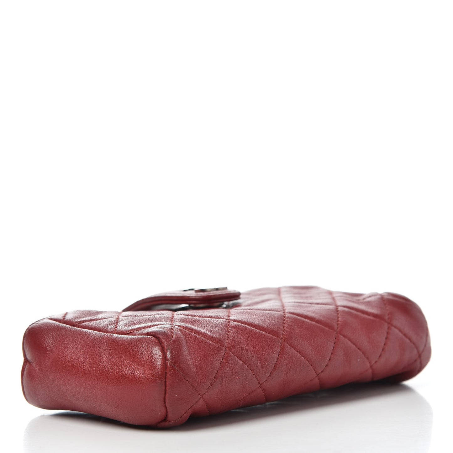 Lambskin Quilted Mini Phone Holder Clutch Red