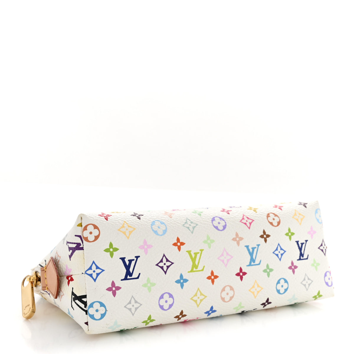 Louis Vuitton Monogram Multicolor Cosmetic Pouch White Litchi 4 of 6