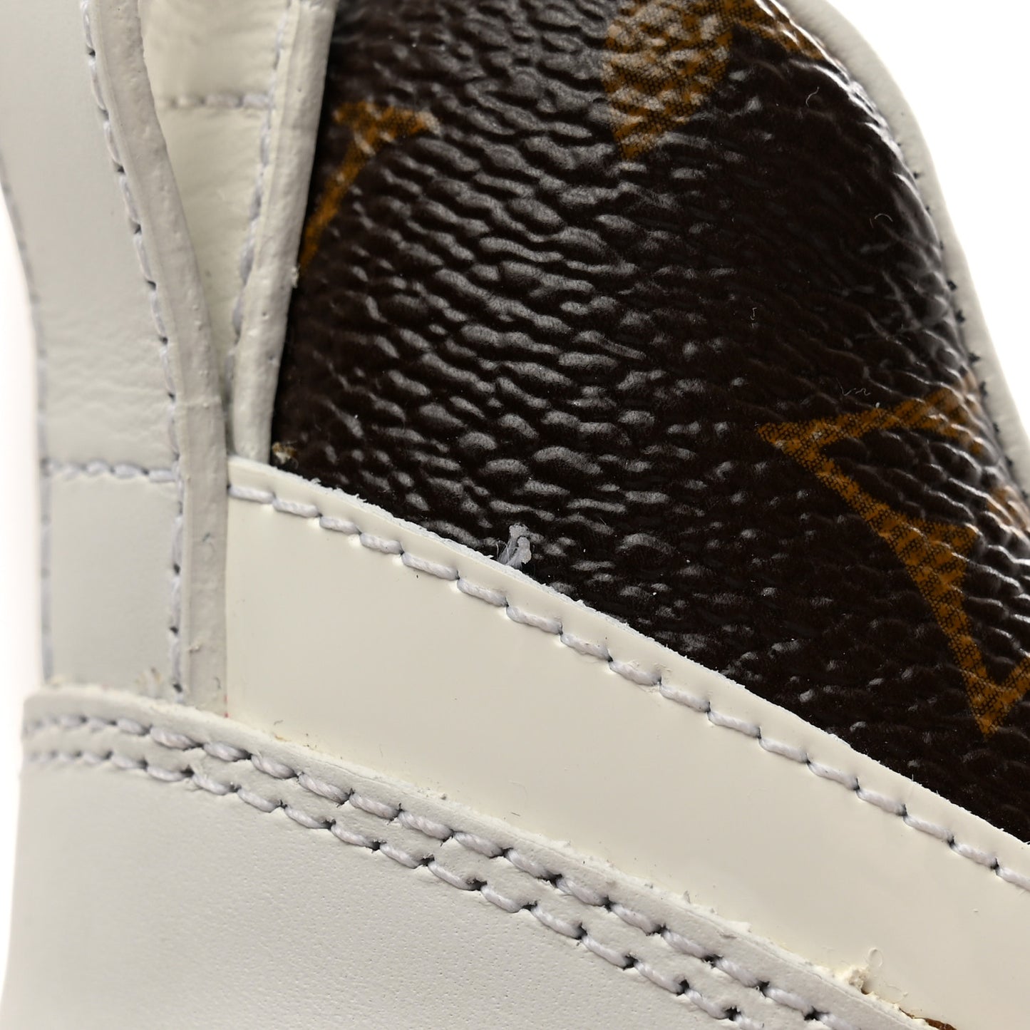 Calfskin Monogram Run Away Sneakers 37.5 White