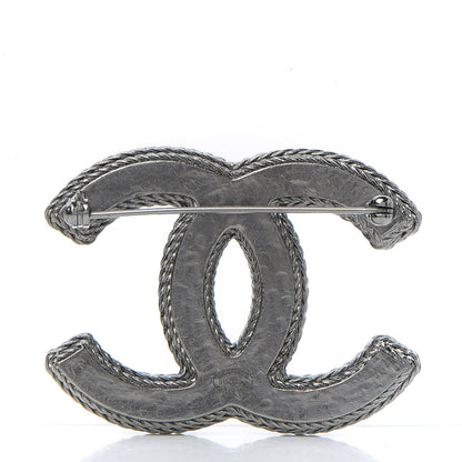 Chanel Tweed CC Brooch Silver Multicolor 3 of 5