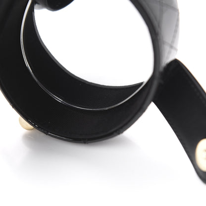 Chanel Patent Quilted Round Small Vanity With Chain Black 11 of 12