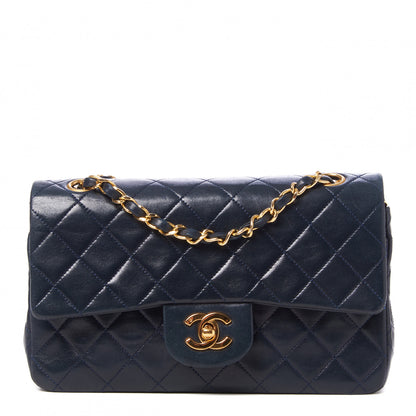 Chanel Lambskin Quilted Small Double Flap Navy 1 of 9
