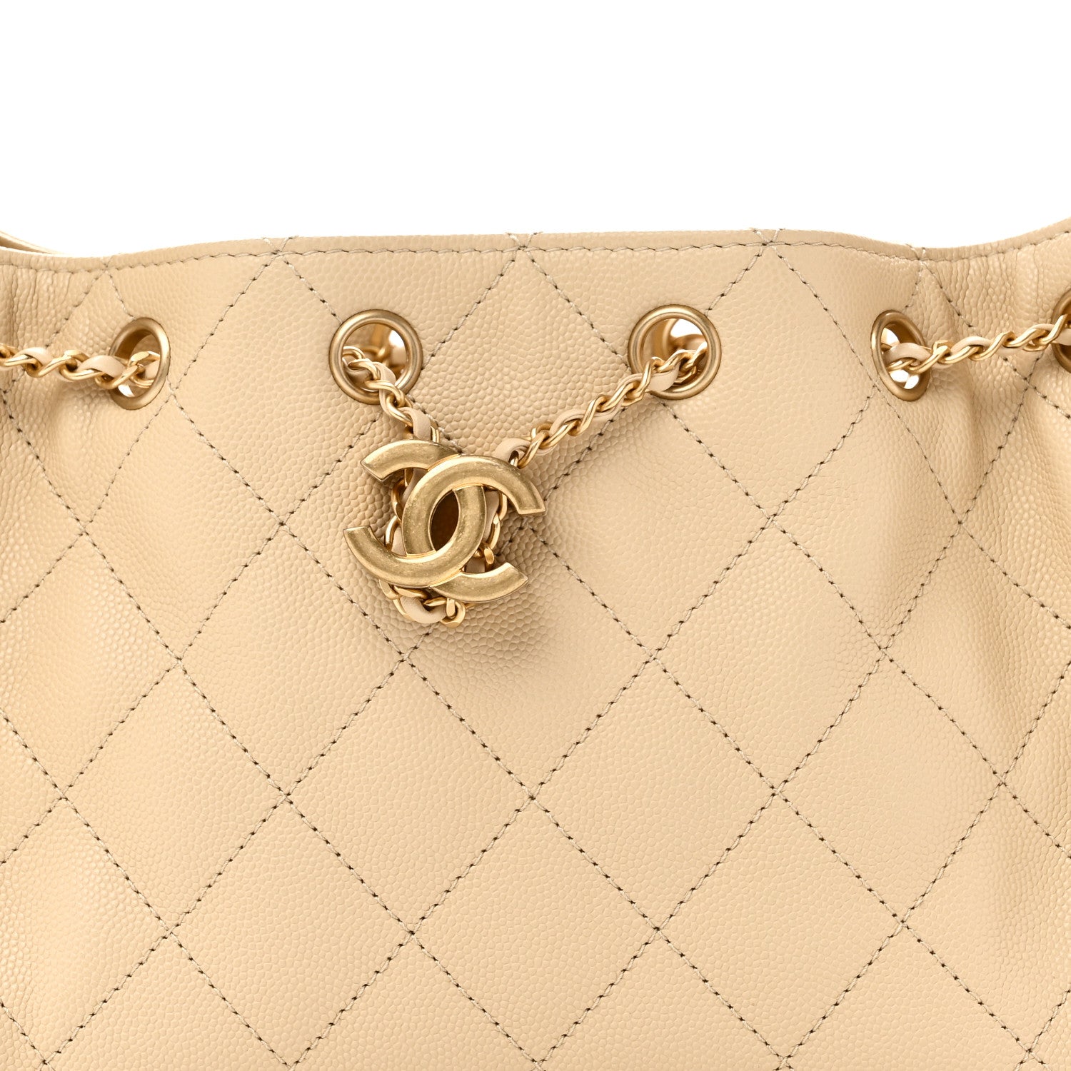 Chanel Caviar Quilted Mini Chanel 25 Handbag Beige 8 of 11