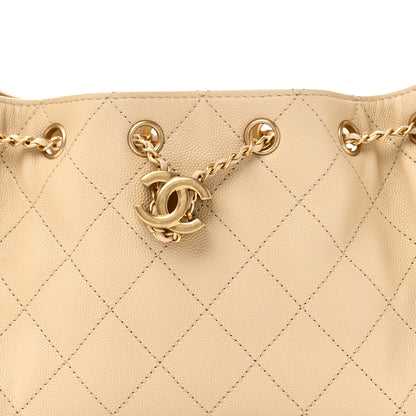 Chanel Caviar Quilted Mini Chanel 25 Handbag Beige 8 of 11
