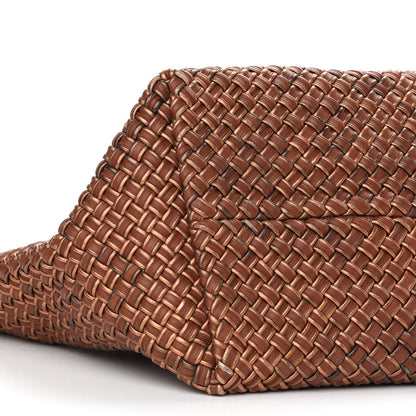 Bottega Veneta Metallic Intrecciato Nappa Large Cabat Brown Gold 8 of 9