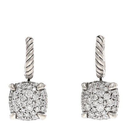 David Yurman Sterling Silver Diamond 10mm Chatelaine Drop Earrings 1 of 4