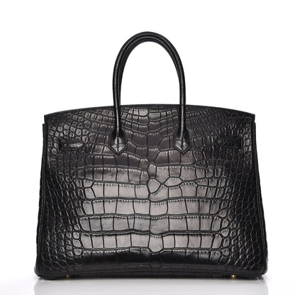 Hermes Matte Alligator Birkin 35 Black 4 of 30