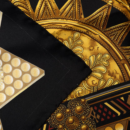 Hermes Silk L'or Des Chefs Scarf 90 Black Gold 2 of 4