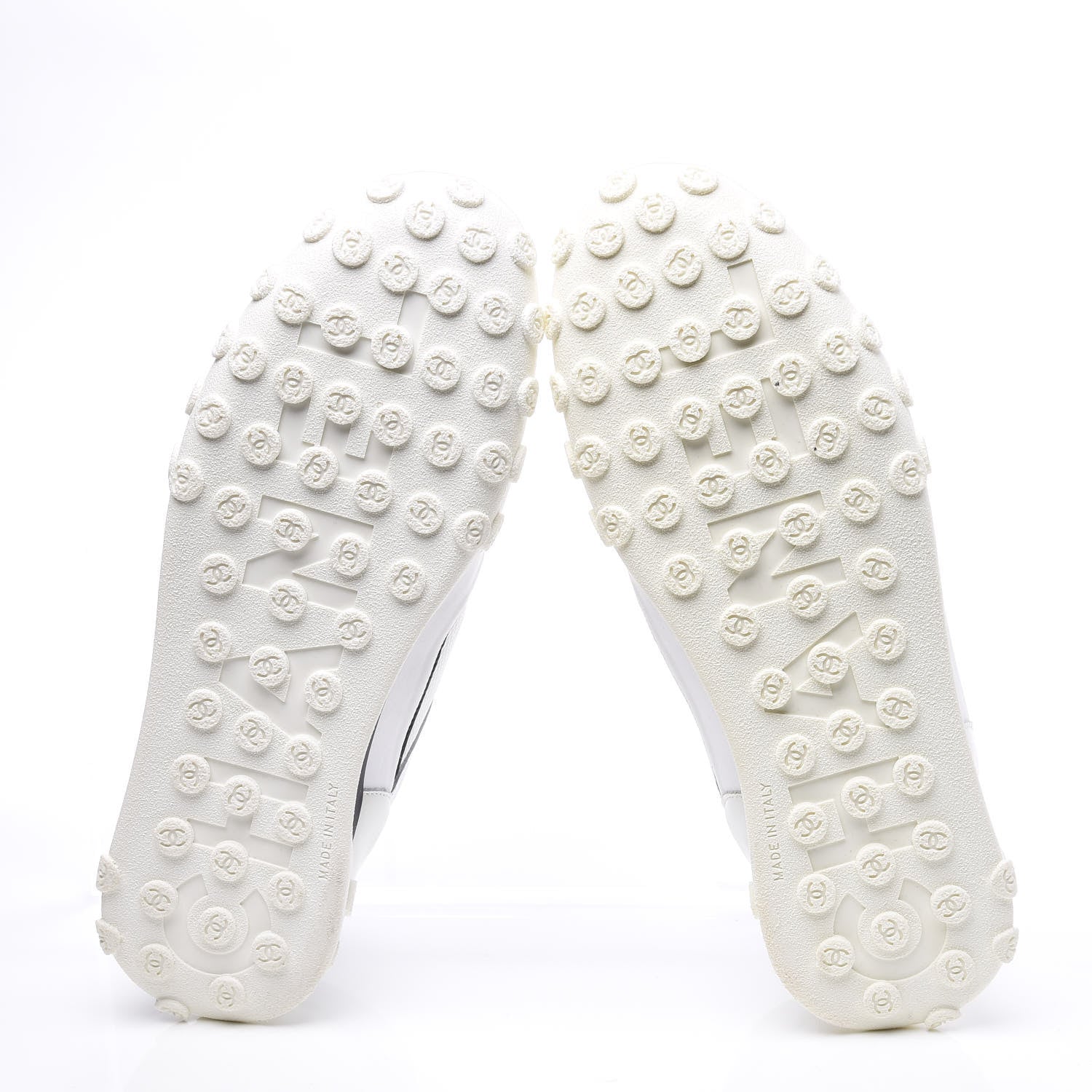 Chanel Calfskin Mesh Lycra Womens Logo High Top Sneakers 39 White 6 of 11