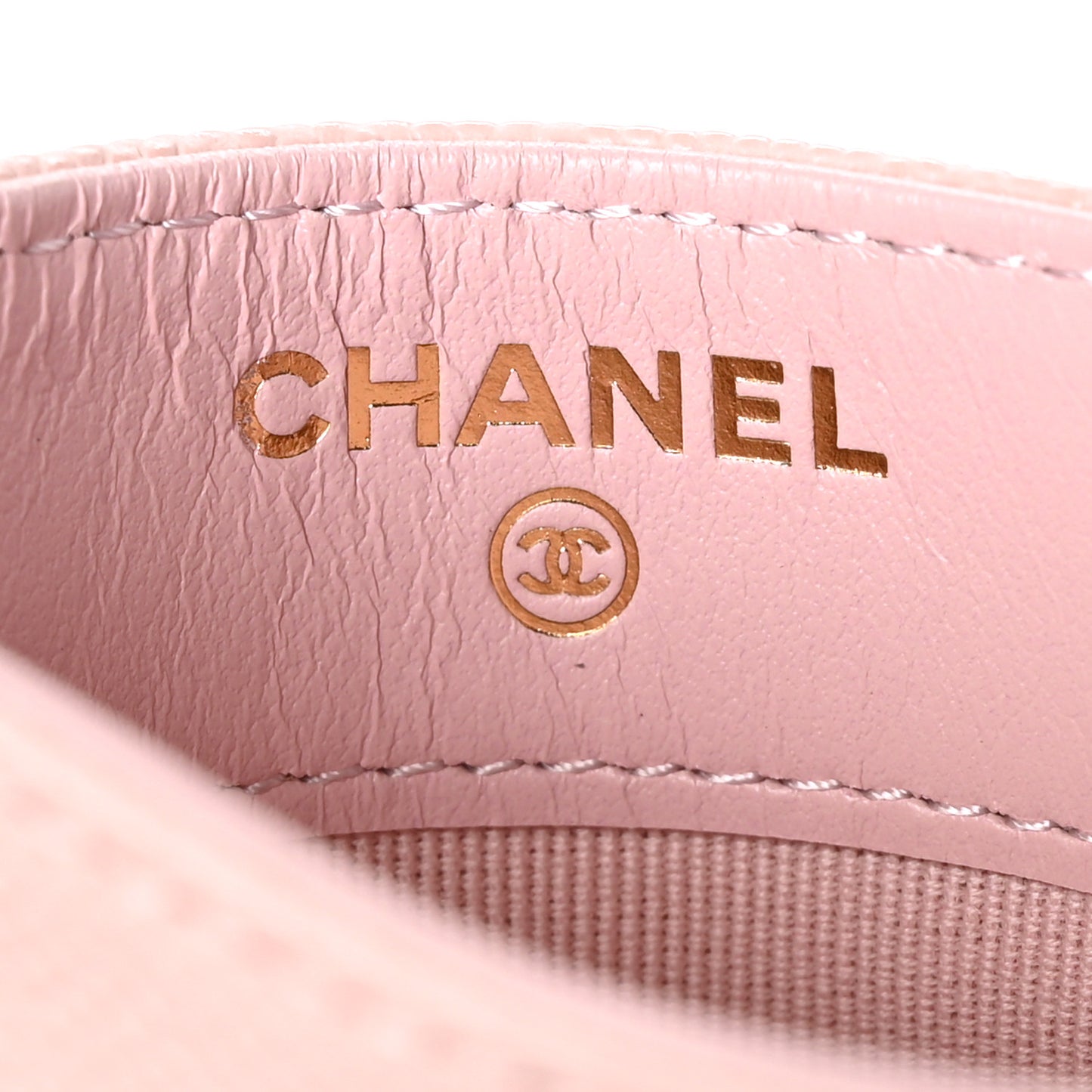 Caviar Quilted Card Holder Light Pink