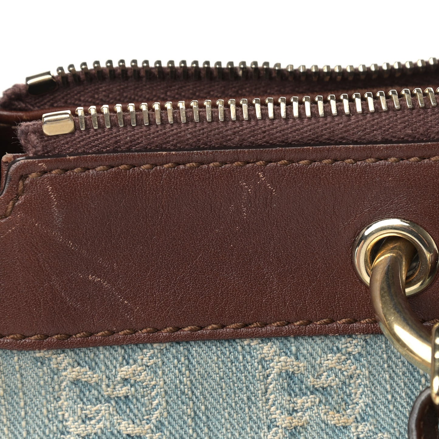 Denim Monogram Valentine Top Handle Bag