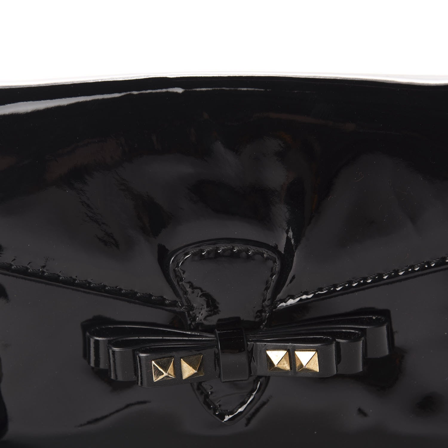 Valentino Garavani Patent Rockstud Bow Wristlet Black 10 of 10