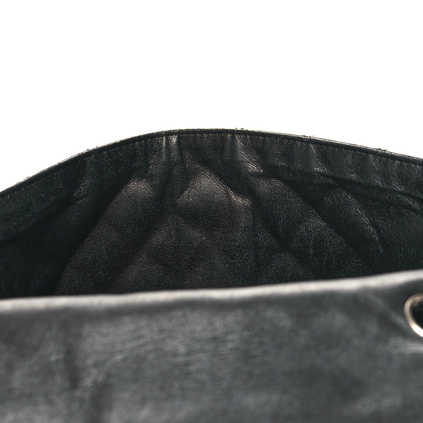 Patent Quilted Jumbo Single Flap Black