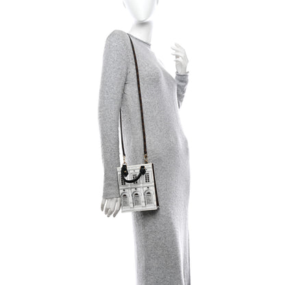 Louis Vuitton X FORNASETTI Calfskin Architettura Petit Sac Plat Black White 2 of 9