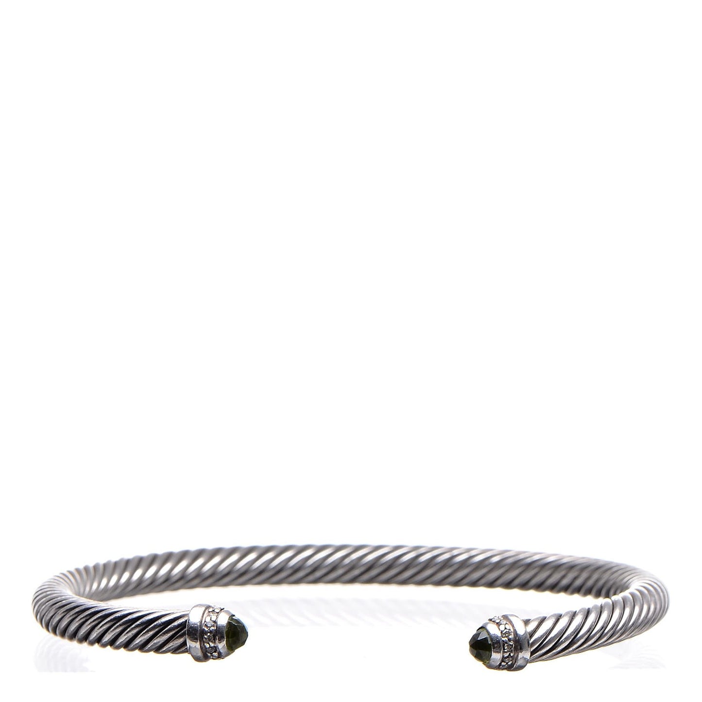 Sterling Silver Diamond Peridot 5mm Cable Classics Bracelet