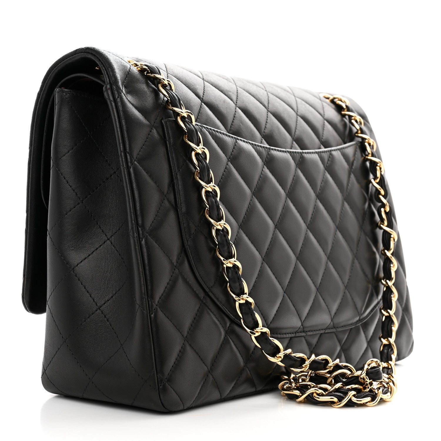 Chanel Lambskin Quilted Maxi Double Flap Black 3 of 11