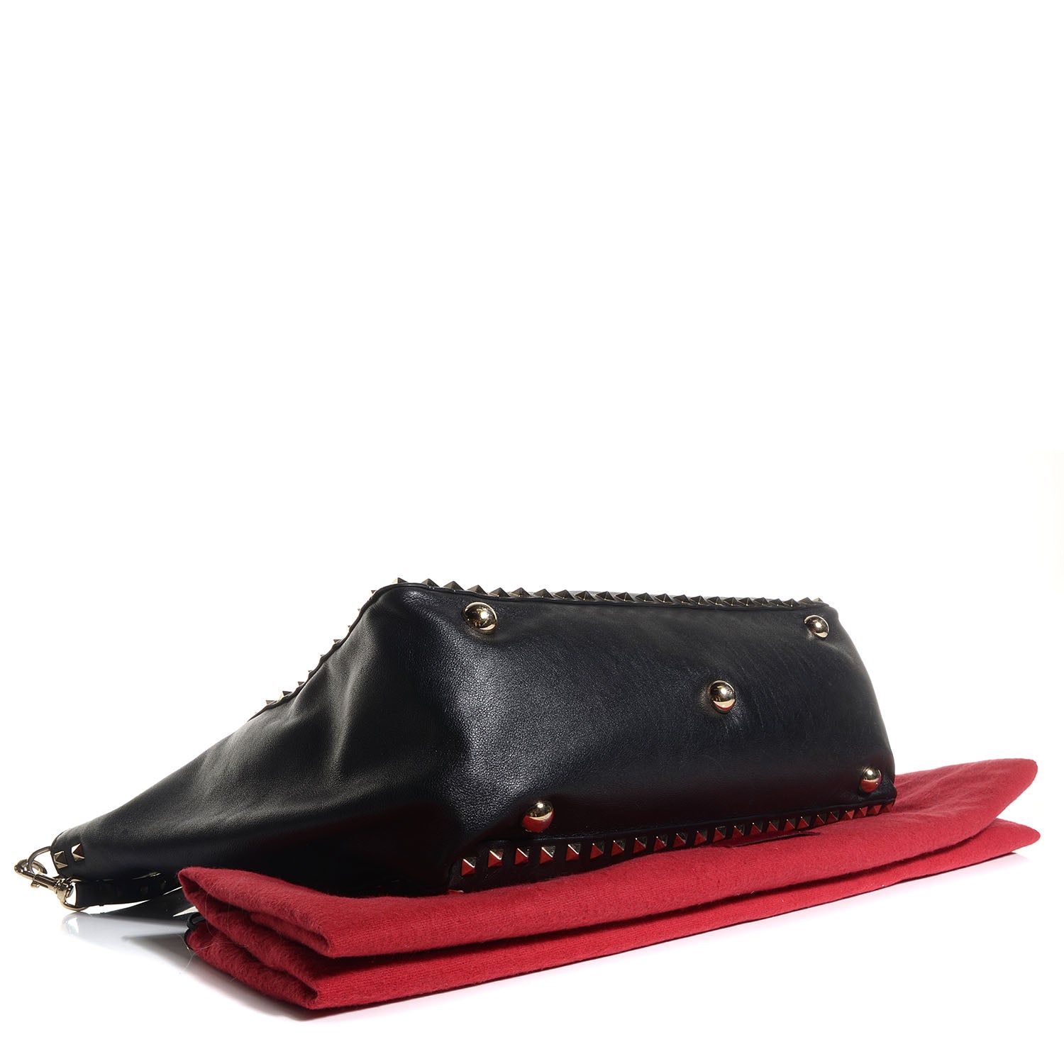 Valentino Garavani Vitello Medium Rockstud Tote Black 4 of 9