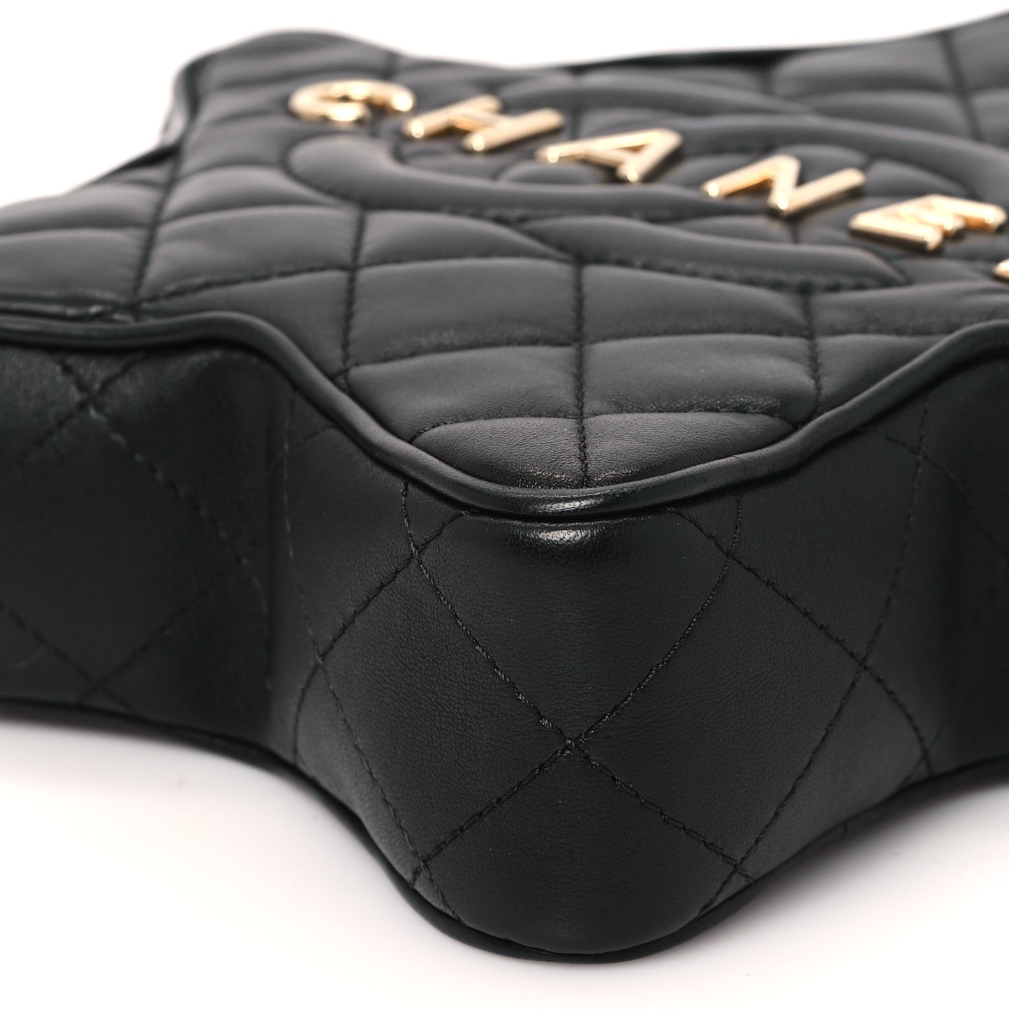 Lambskin Quilted Walk of Fame Star Bag Black