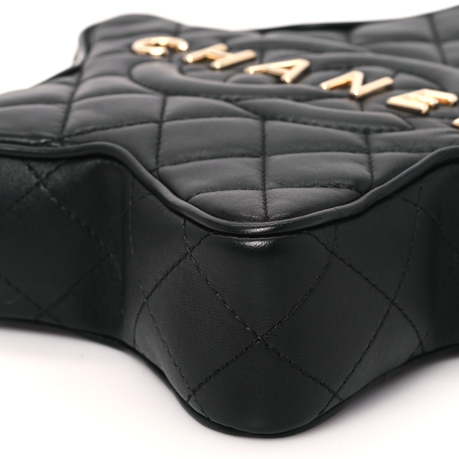 Chanel Lambskin Quilted Walk of Fame Star Bag Black 10 of 10