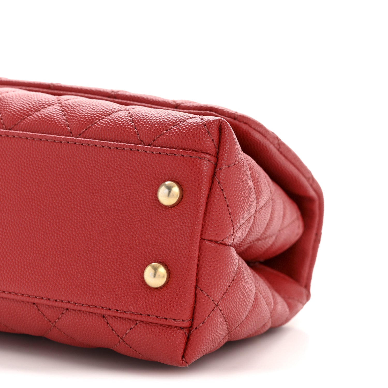 Chanel Caviar Lizard Embossed Quilted Mini Coco Handle Flap Red 10 of 11