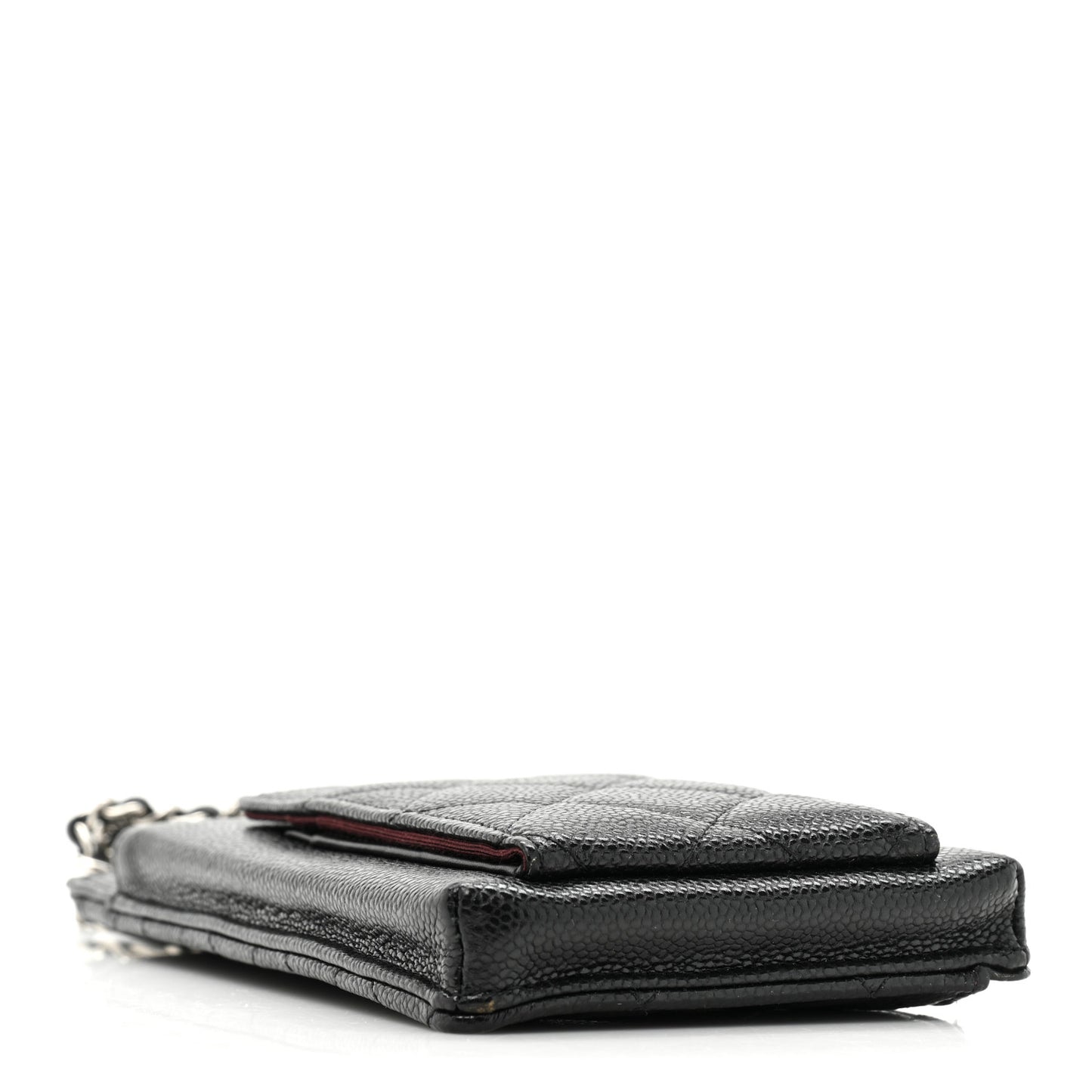 Caviar Quilted Zip Phone Case Black