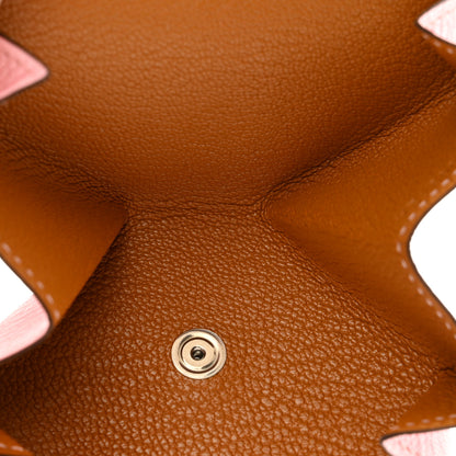 Hermes Chevre Mysore Verso Le 24 Coin Purse Rose Sakura Sesame 5 of 8