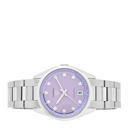 Tag Heuer Stainless Steel Diamond 36mm Carrera Date Automatic Watch Purple WBN2319 2 of 5