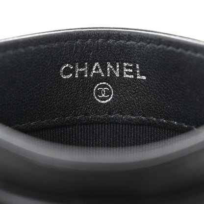 Chanel Lambskin Crystal Quilted Studded CC Card Holder Black 6 of 9