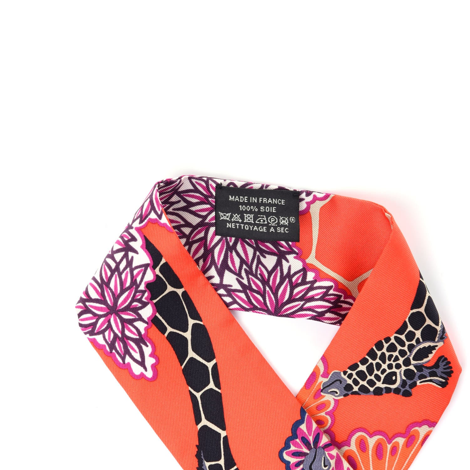 Hermes Silk The Three Graces Twilly Vermillion Fuchsia 3 of 5