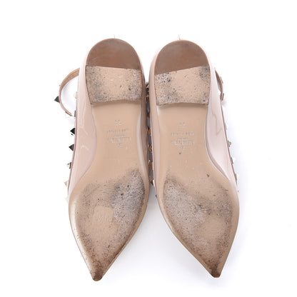 Valentino Garavani Patent Rockstud Cage Ballerina Flats 35 Poudre 7 of 12