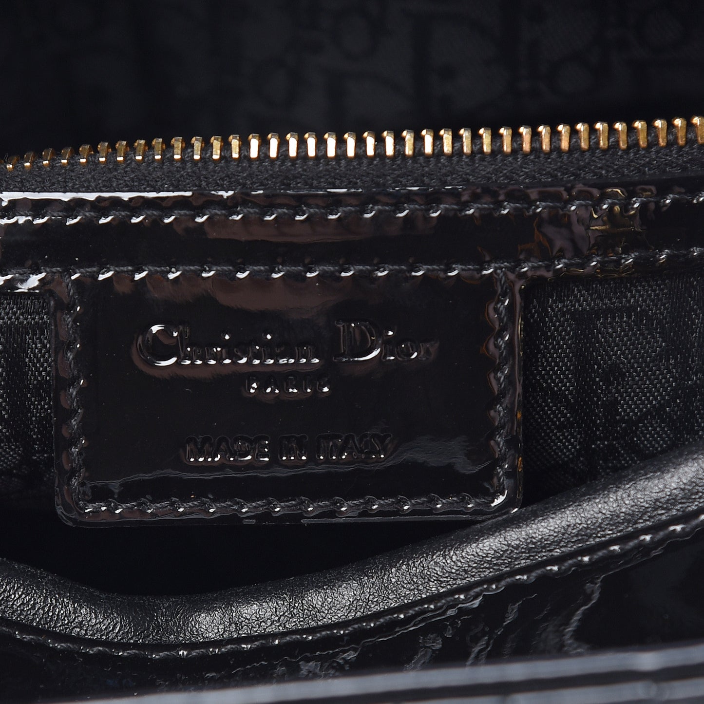 Patent Cannage Large Lady Dior Black
