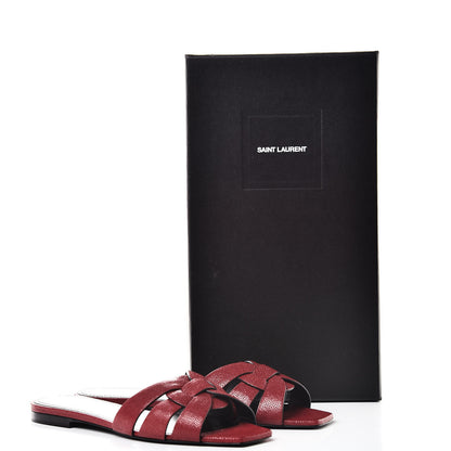 Saint Laurent Grain De Poudre Nu Pied 05 Slide Sandals 37 Cordovan 10 of 10