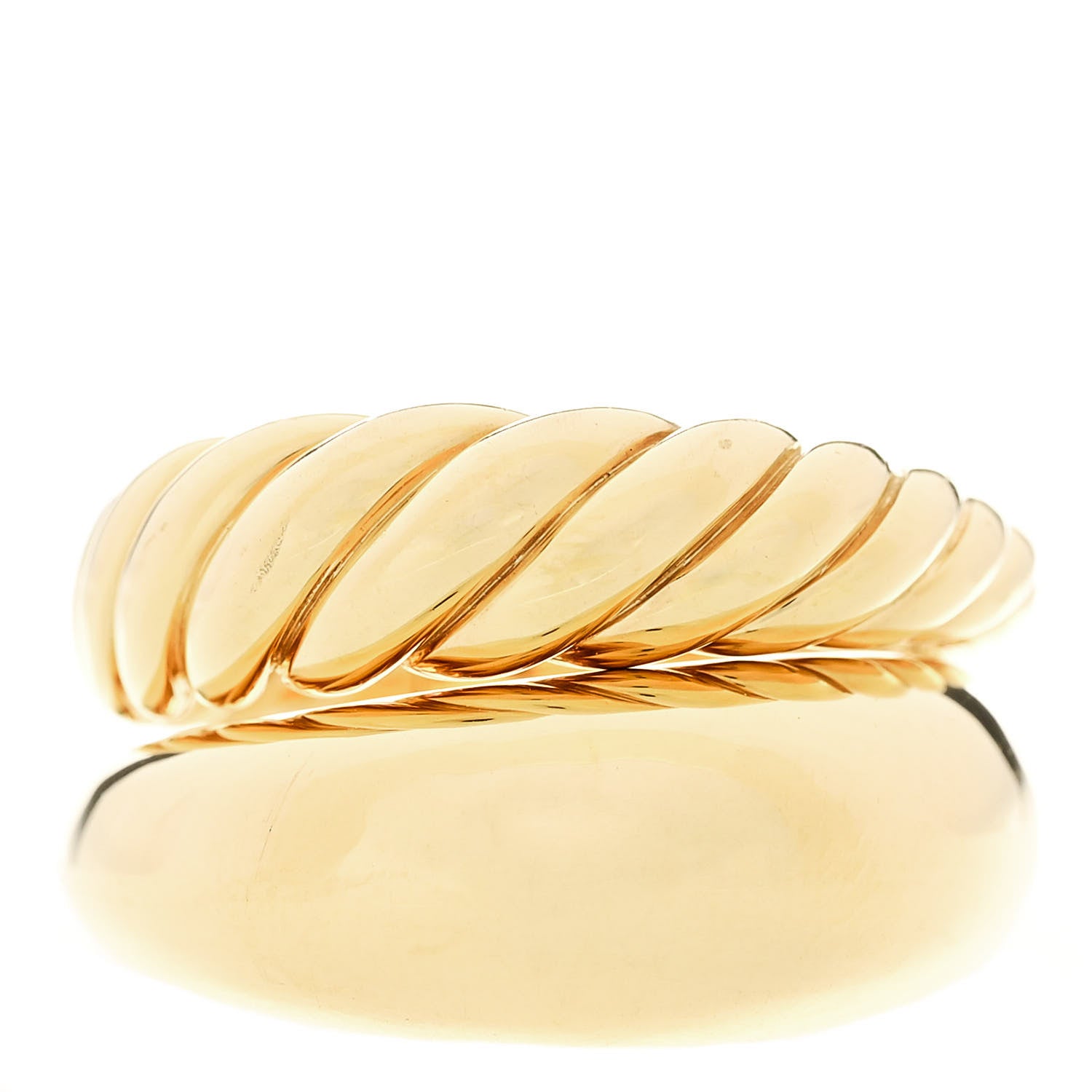 David Yurman 18K Yellow Gold Pure Form Stack Ring 58 8.5 1 of 4