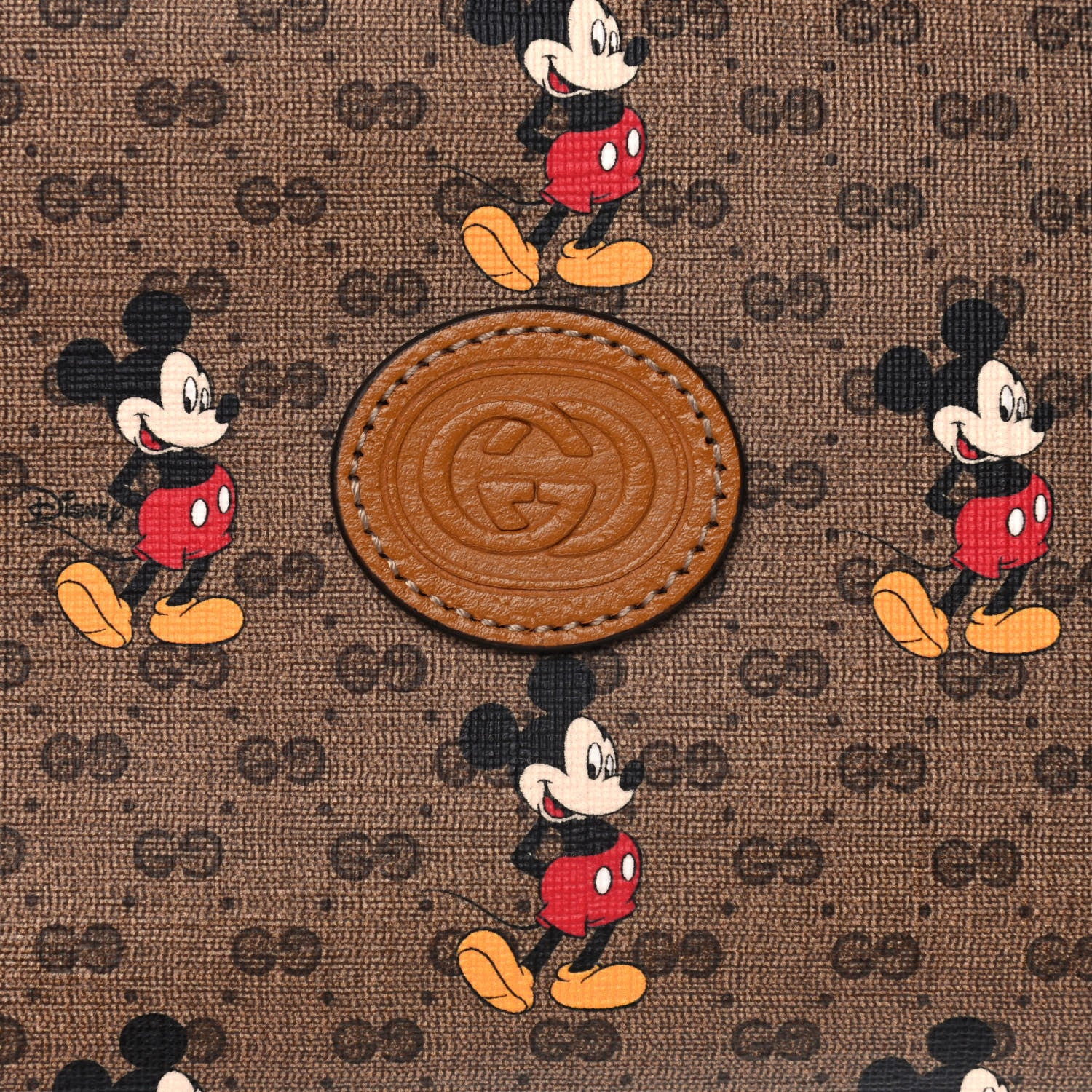 Gucci X DISNEY Mini Vintage GG Supreme Monogram Mickey Mouse Shoulder Bag Beige Vintage Sun Oil 8 of 10
