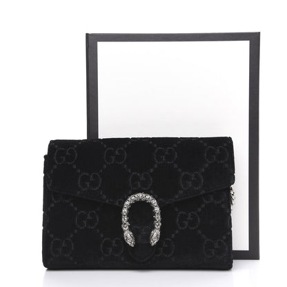 Gucci Velvet GG Monogram Mini Dionysus Chain Wallet Black 11 of 11