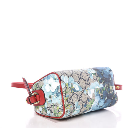 Gucci GG Supreme Monogram Blooms Mini Boston Navy Blue Hibiscus 4 of 11