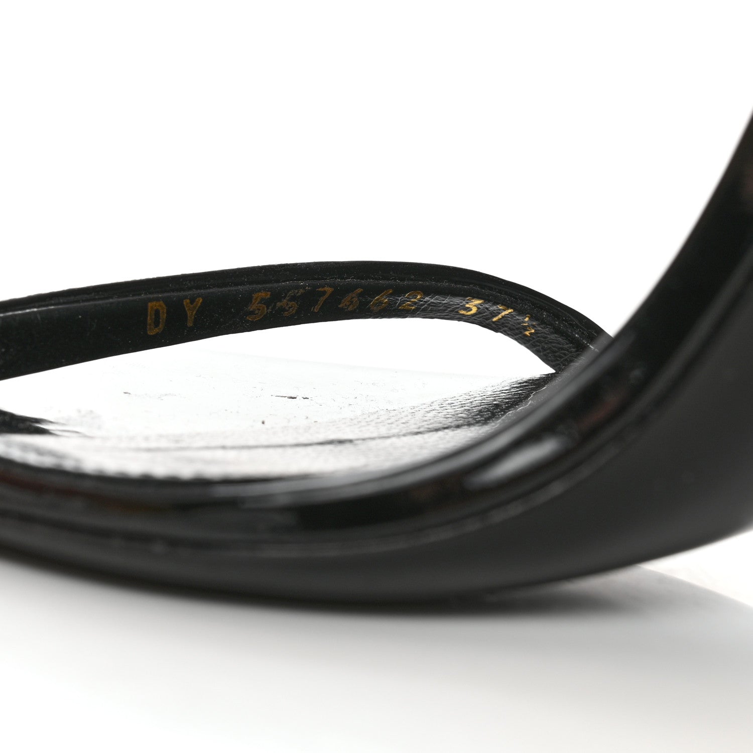 Saint Laurent Patent Calfskin Opyum 110 Sandals 37.5 Black Gold 6 of 9