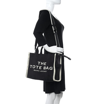 Marc Jacobs Jacquard Medium The Traveler Tote Bag Black 2 of 8