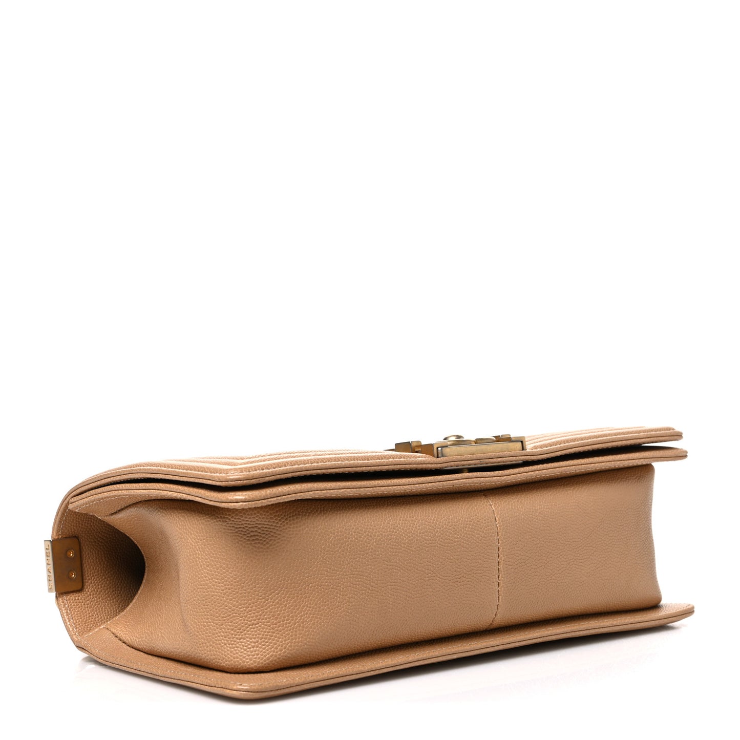 Caviar Quilted Medium Boy Flap Beige