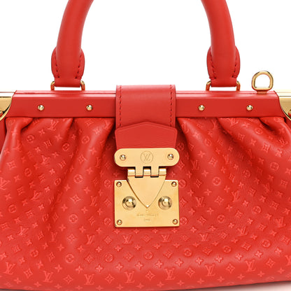 Louis Vuitton Calfskin Nanogram Embossed Clutch Red 6 of 8