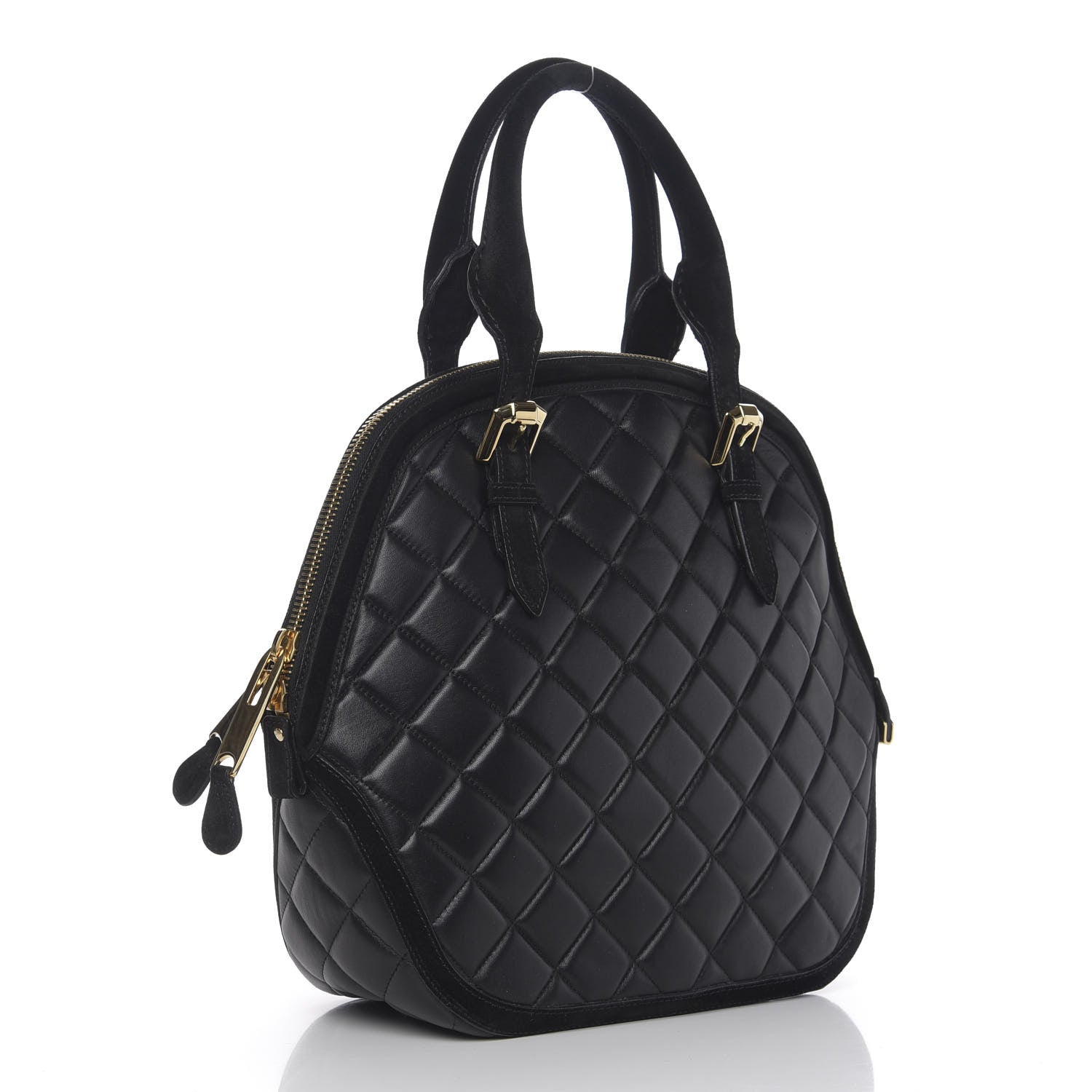 Burberry Prorsum Calfskin Quilted Country Animal Satchel Black 2 of 10